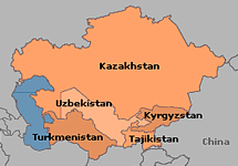 Map of Central Asia Nuclear Weapon Free Zone