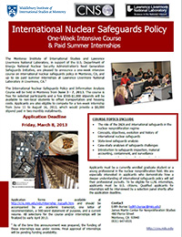 Internship International Nuclear Safeguards