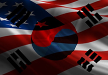 Nuclear Cooperation Agreement: US and Korea Flags Merged