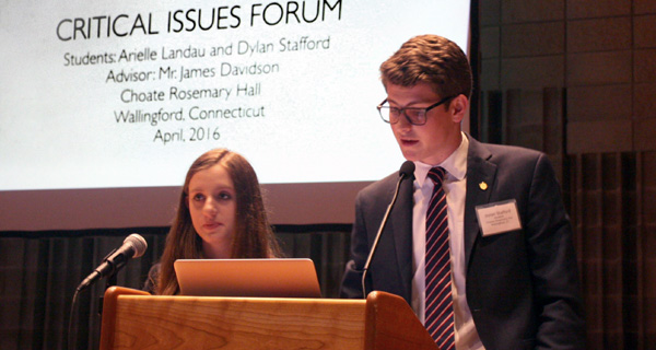 Choate Rosemary Hall’s students gave their presentation on “Global Nuclear Vulnerability: Threats Seen and Unseen”