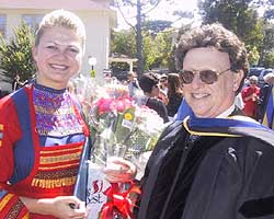 Dr. Potter congratulates Yoanna Gouchtchina