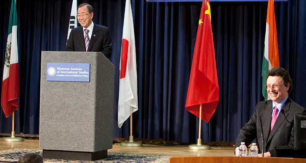 UN Secretary-General Ban Ki-moon and CNS Director William Potter
