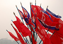 North Korean Flags in Pyongyang