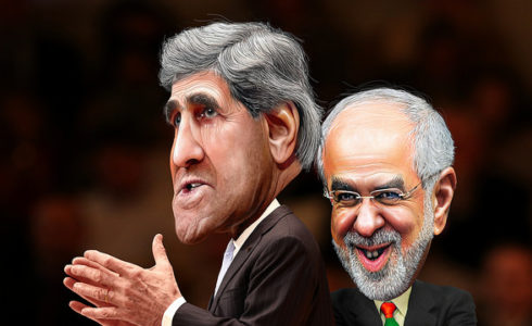 Caricatures of John Kerry and Mohammad Javad Zarif. (src: DonkeyHotey, Flickr.com, Creative Commons 2.0)