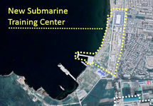 Satellite image of the training center on the coast