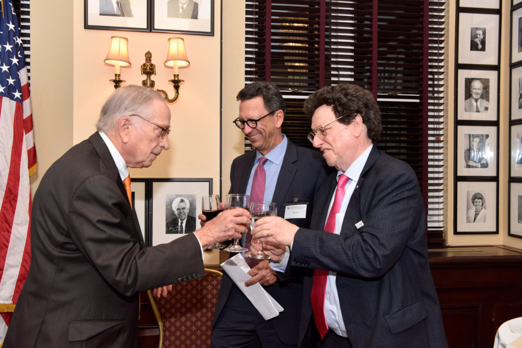 Senator Nunn and Mr. Frank Sesno toast Dr. Potter