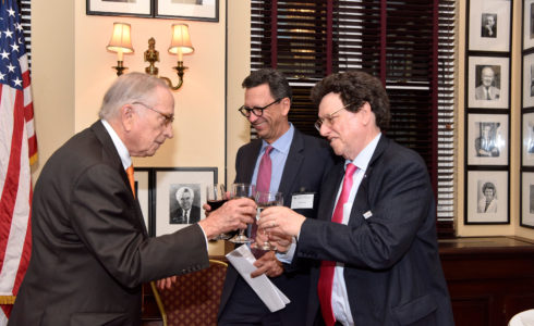 Senator Nunn and Mr. Frank Sesno toast Dr. Potter