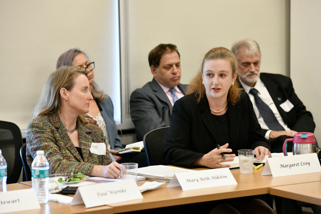 Margaret Croy (right) and Mary Beth Nikitin (left) speaking on the lunchtime panel