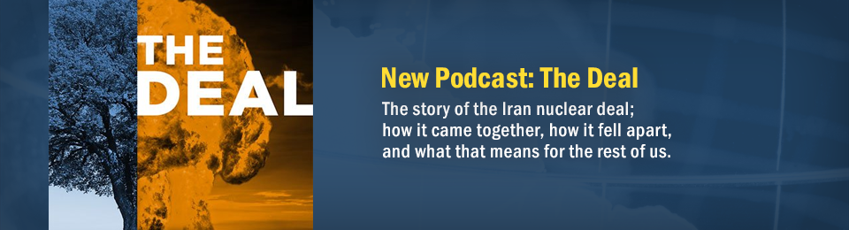 New podcast on the Iran Nuclear Deal Split image tree on the left and mushroom cloud on the right