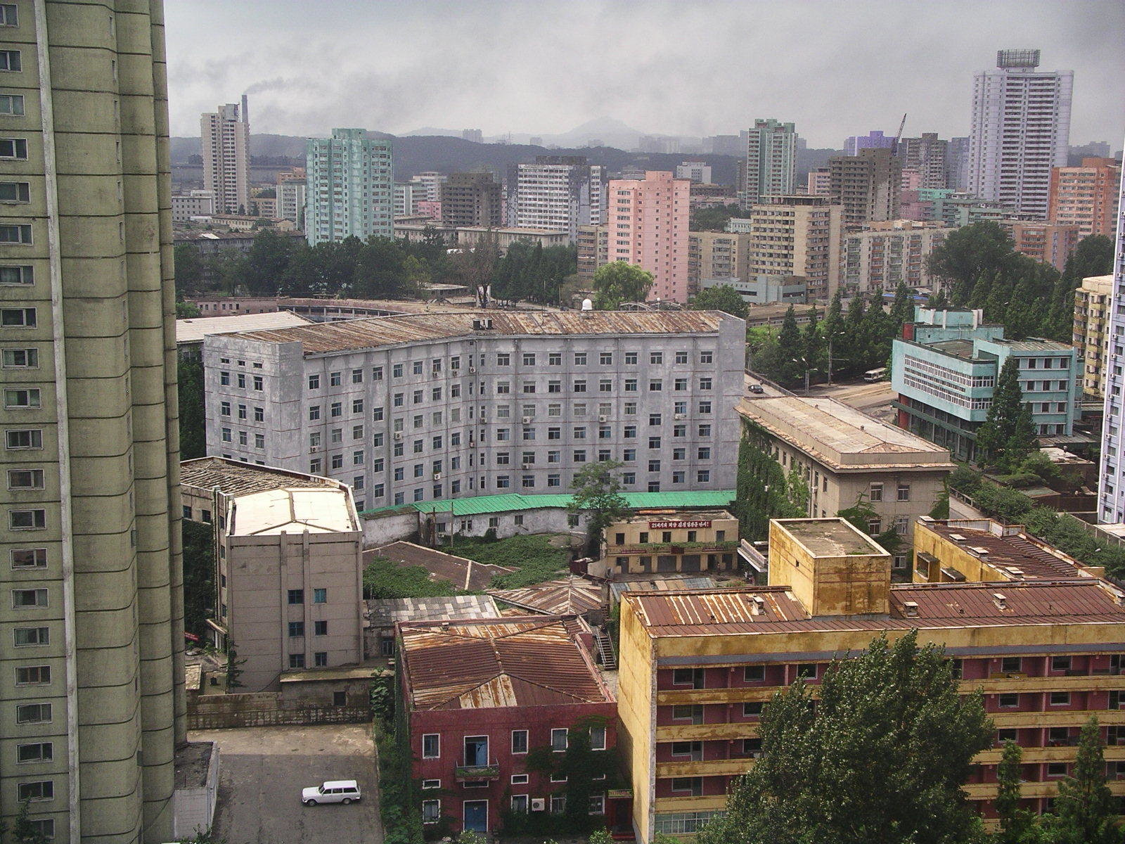 View from a high point at Pyongyang residential quarters