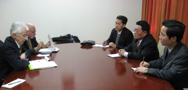 Exchanging views with North Korean officials