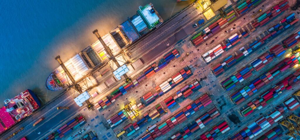 Photo of a sea port.