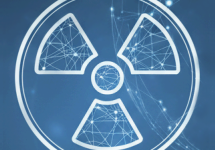 nuclear symbol with lines from a graph