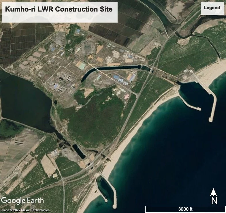 Satellite view of Kumho-ri LWR Construction Site