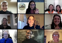 Screen shot of participates in online video call