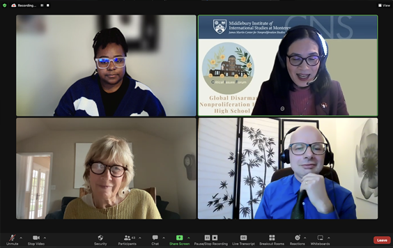 Online video call with four participants