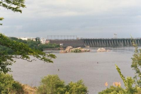 Hydroelectric dam on the Dnieper River
