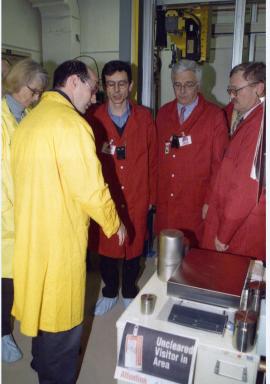 In Los Alamos, visiting the Plutonium Processing Facility (TA-55). 2001"