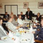 Walt Atchsion offers a toast at the banquet celebrating the successful completion of a joint experiment. Sarov, May 2003