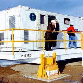 At the Nevada Test Site, the delegations toured a Los Alamos National Laboratory CORRTEX instrumentation trailer. January 27, 1988